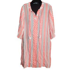 NWT | White Neon Swim Coverup Goa Beachwear Kaftan Boho Tribal Pattern sz S